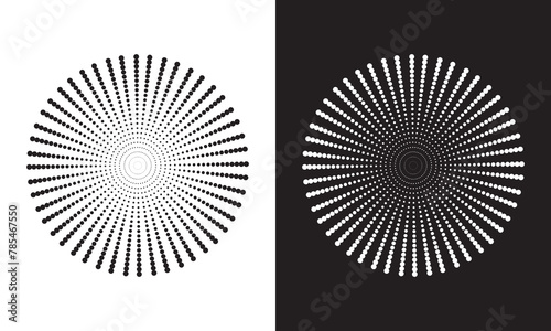 Half tone circle. Round dotted frame, circles pattern border and abstract halftone graphic design vector set. Round border Icon using halftone circle dots.