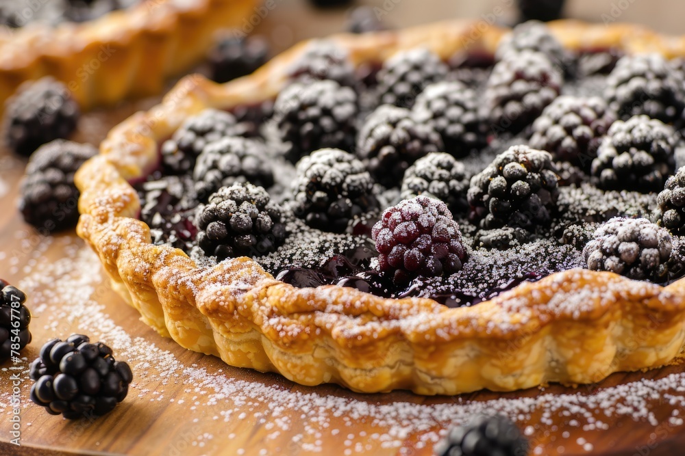 Freshly Baked Blackberry Pie - Delicious Homemade Dessert with Tart Berries and Pastry Freshly Baked Blackberry Pie - Delicious Homemade Dessert with Tart Berries and Pastry