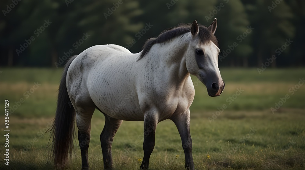 Obraz premium Two Brown Quarter Horses In A Field generated ai