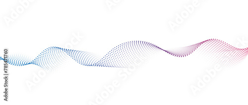 Flowing Dot Wave halftone gradient pattern on transparent background