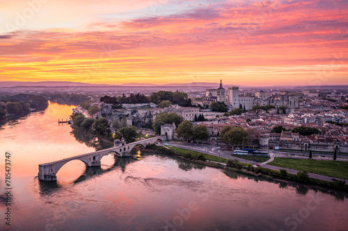 Obraz na płótnie Aerial View over Avignon, Provence-Alpes-Côte d'Azur, France