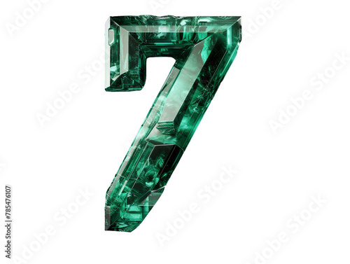 number seven made of emerald