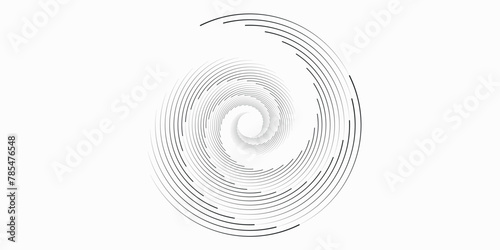 Set of two radial hypnotic spirals, on transparent background