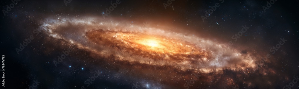Naklejka premium Majestic image capturing the vastness of a spiral galaxy amidst the boundless universe