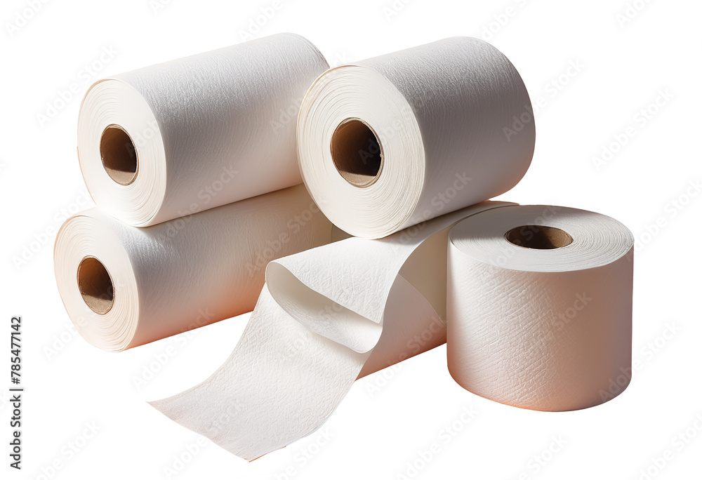 High-Quality Image of White Paper Towel Rolls on a White Background High-Quality Image of White Paper Towel Rolls on a White Background