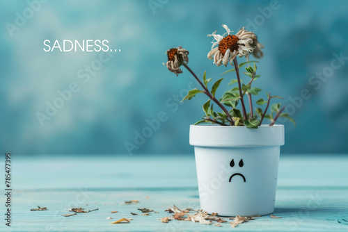 A dried flower. A symbol of sadness, depression photo