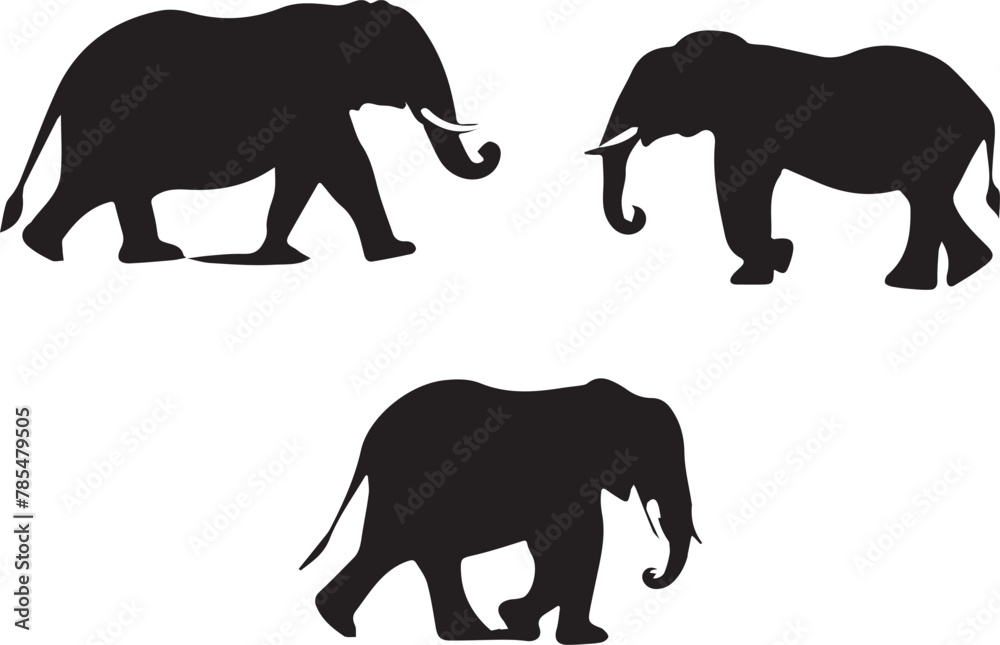 Fototapeta premium elephant silhouette vector