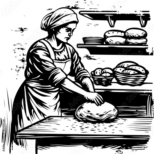 The image depicts the art of kneading dough by hand, resonating with themes of traditional baking and homemade food.