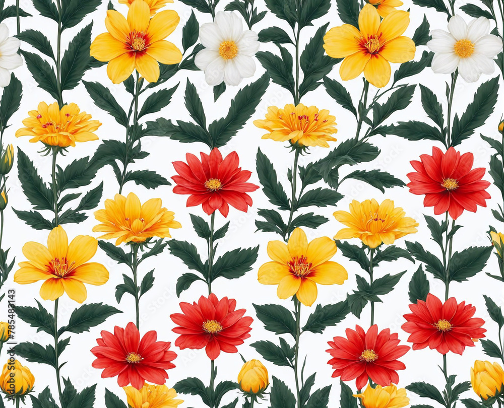 seamless pattern with flowers illustration seamless pattern with flowers illustration
