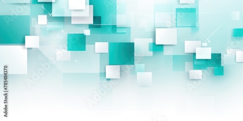 Turquoise and white background vector presentation design  modern technology business concept banner template