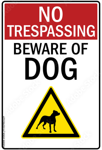 Beware of dog warning sign