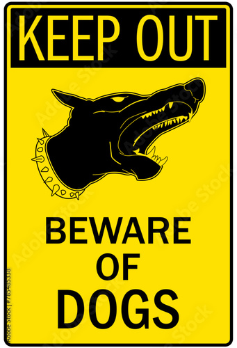 Beware of dog warning sign