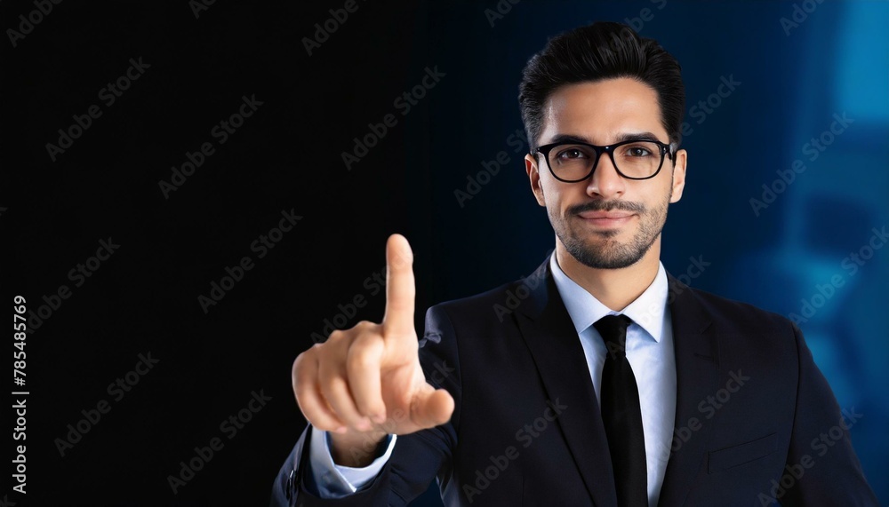 Commanding Attention: Businessman Pointing with Purpose Commanding Attention: Businessman Pointing with Purpose