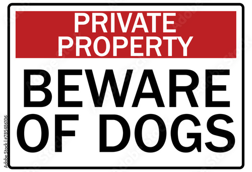 Beware of dog warning sign