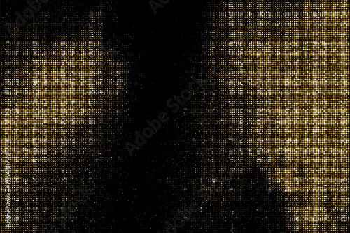 Gold Glitter Halftone Dotted Backdrop. Abstract Circular Retro Pattern. Pop Art Style Background. Golden Explosion Of Confetti. Vector Illustration, Eps 10.	
