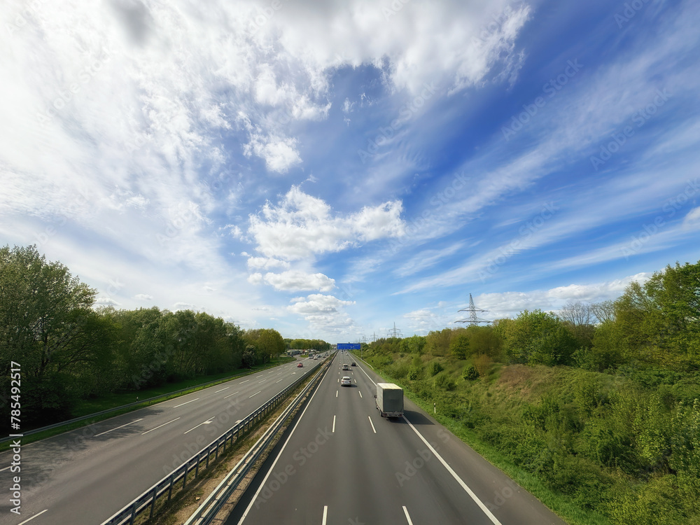 Vehicles driving on german autobahn highway