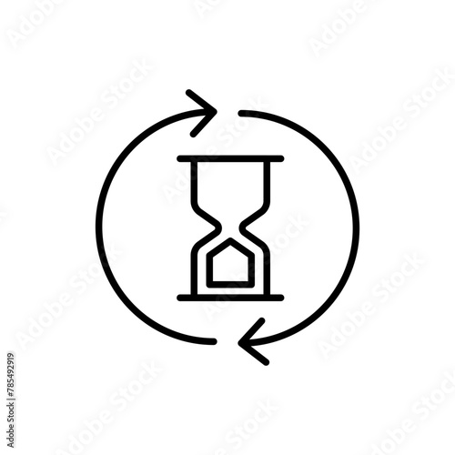 Hourglass outline icons, minimalist vector illustration ,simple transparent graphic element .Isolated on white background