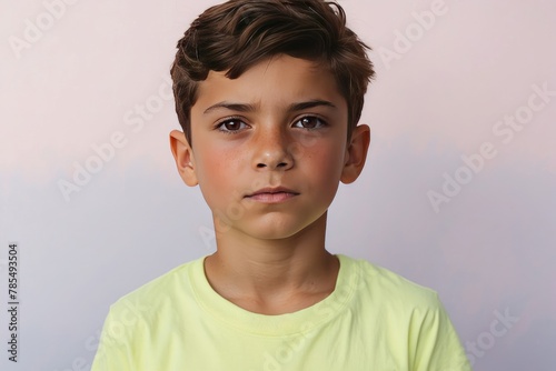 Portrait of a boy with brown eyes and dark hair