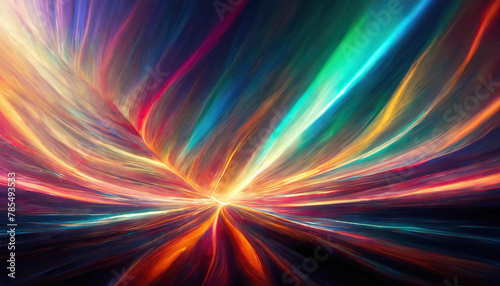 Colorful abstract background with blurry multicolored beams.