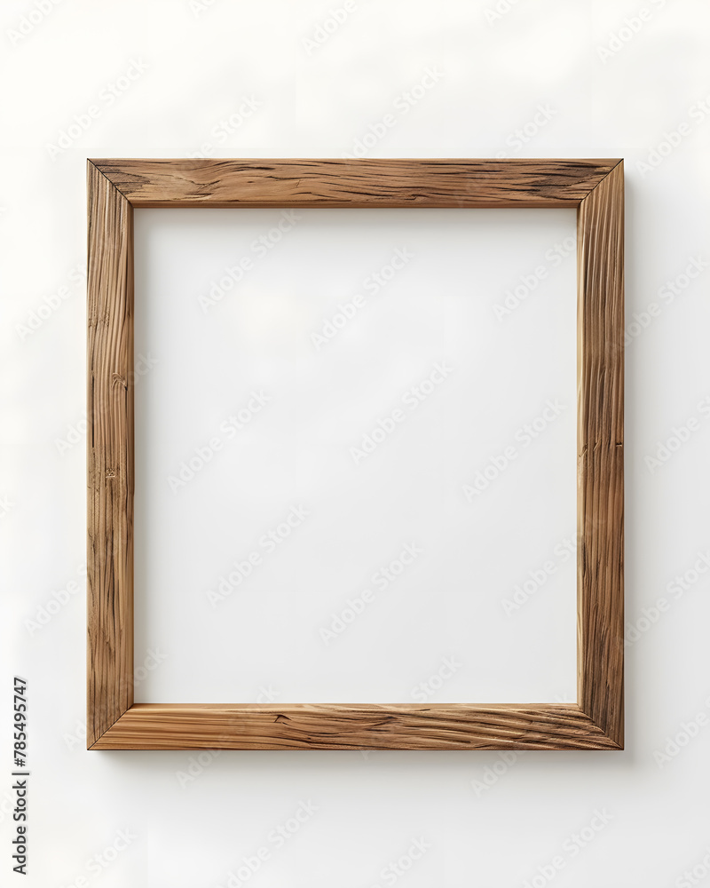 Thin wooden frame mock up isolated on white background Thin wooden frame mock up isolated on white background