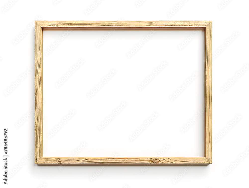 Thin wooden frame mock up isolated on white background Thin wooden frame mock up isolated on white background