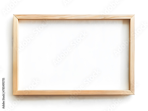 Thin wooden frame mock up isolated on white background © Oksana