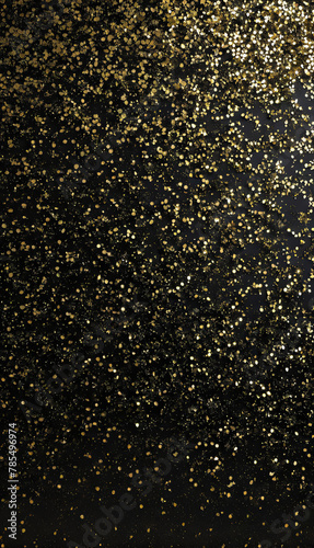 Vertical abstract black background for congratulations with gold glitter