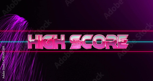 Image of high score text over neon background