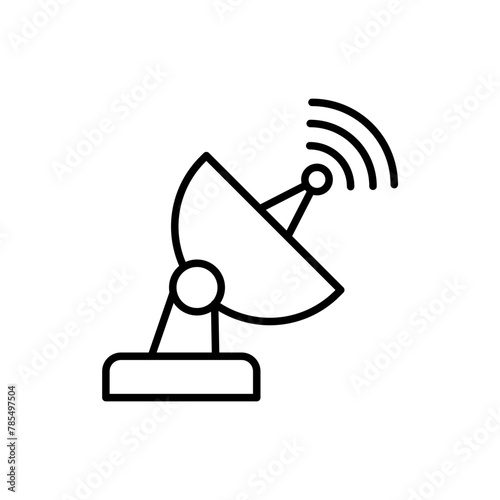 Parabola signal outline icons, minimalist vector illustration ,simple transparent graphic element .Isolated on white background