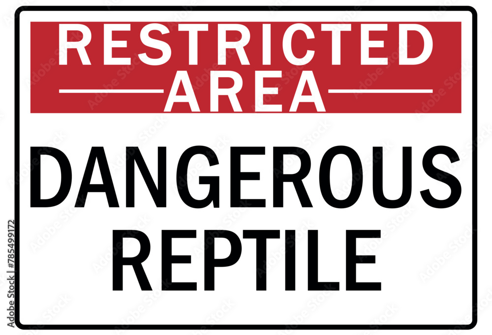 Snake warning sign dangerous reptile Snake warning sign dangerous reptile