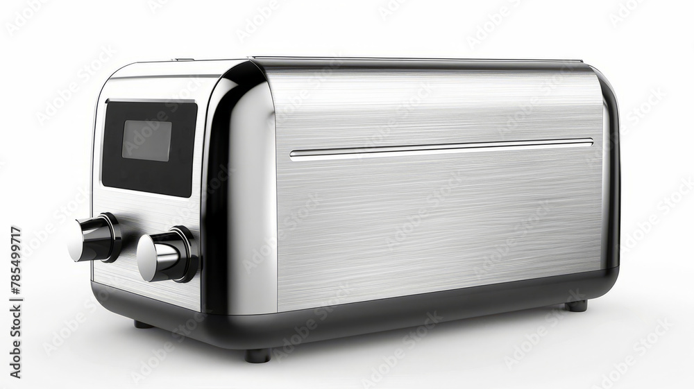 Stainless steel modern toaster on white Stainless steel modern toaster on white