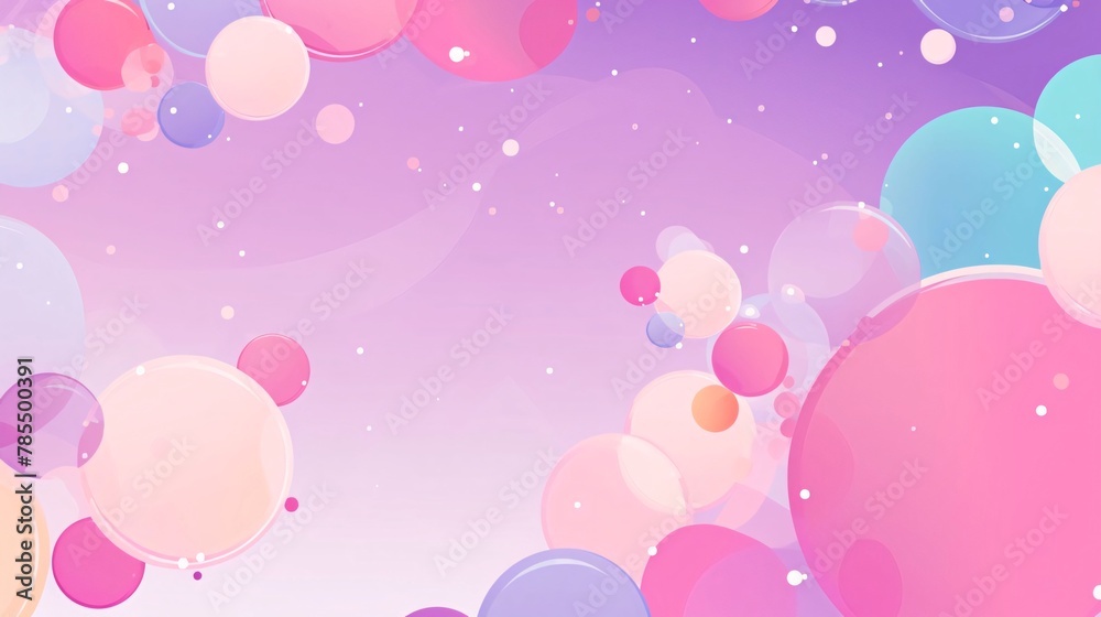 Abstract background with colorful circles. Vector illustration. Pink and blue colors.
