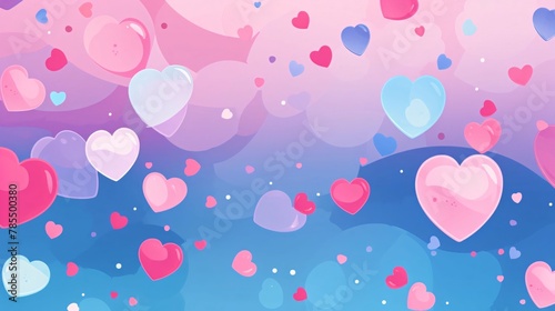 Valentine's day background with hearts. Vector Illustration.