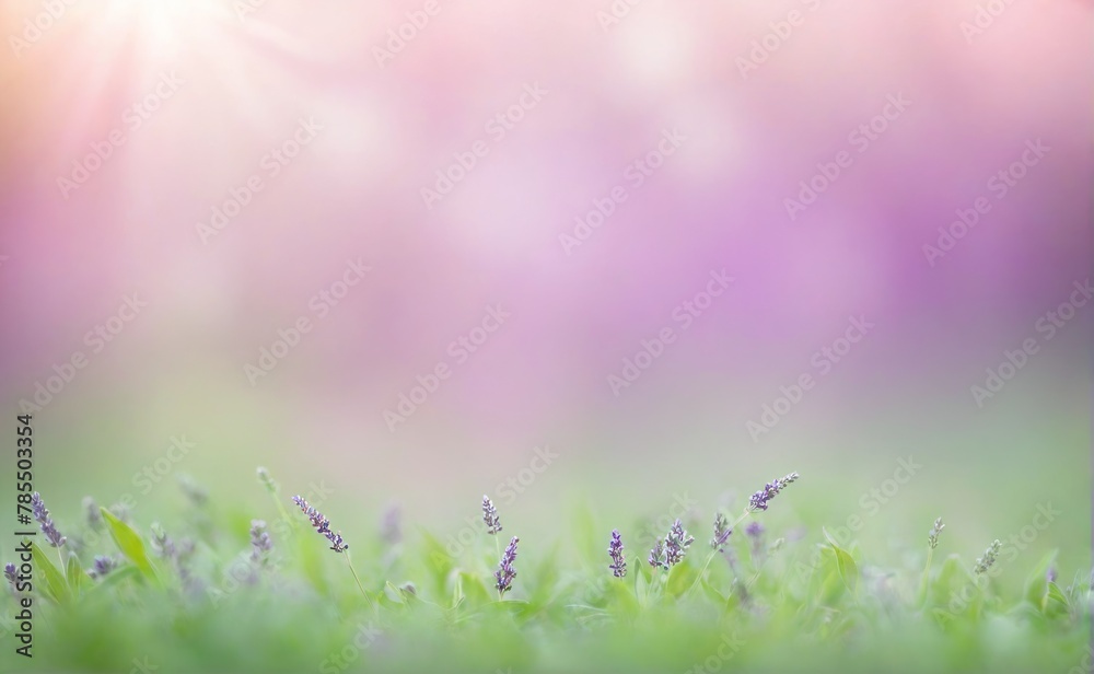 Abstract blur bokeh banner background, Lavender purple and sage green bokeh background, copy space