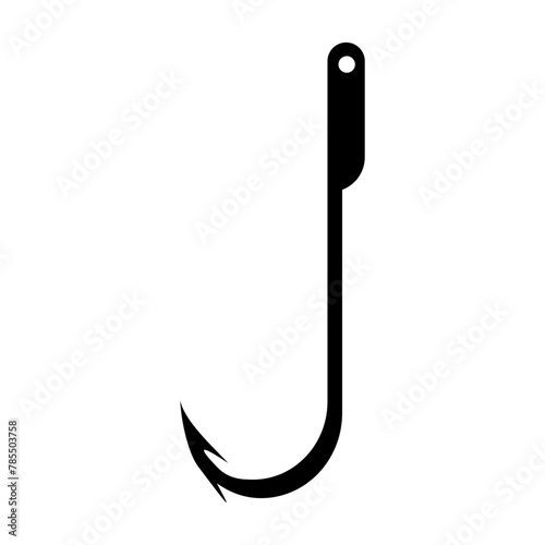 A simple fishing hook isolated on a transparent background