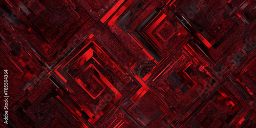 Abstraktes futuristisches Muster in feurigem Rot und Schwarz photo