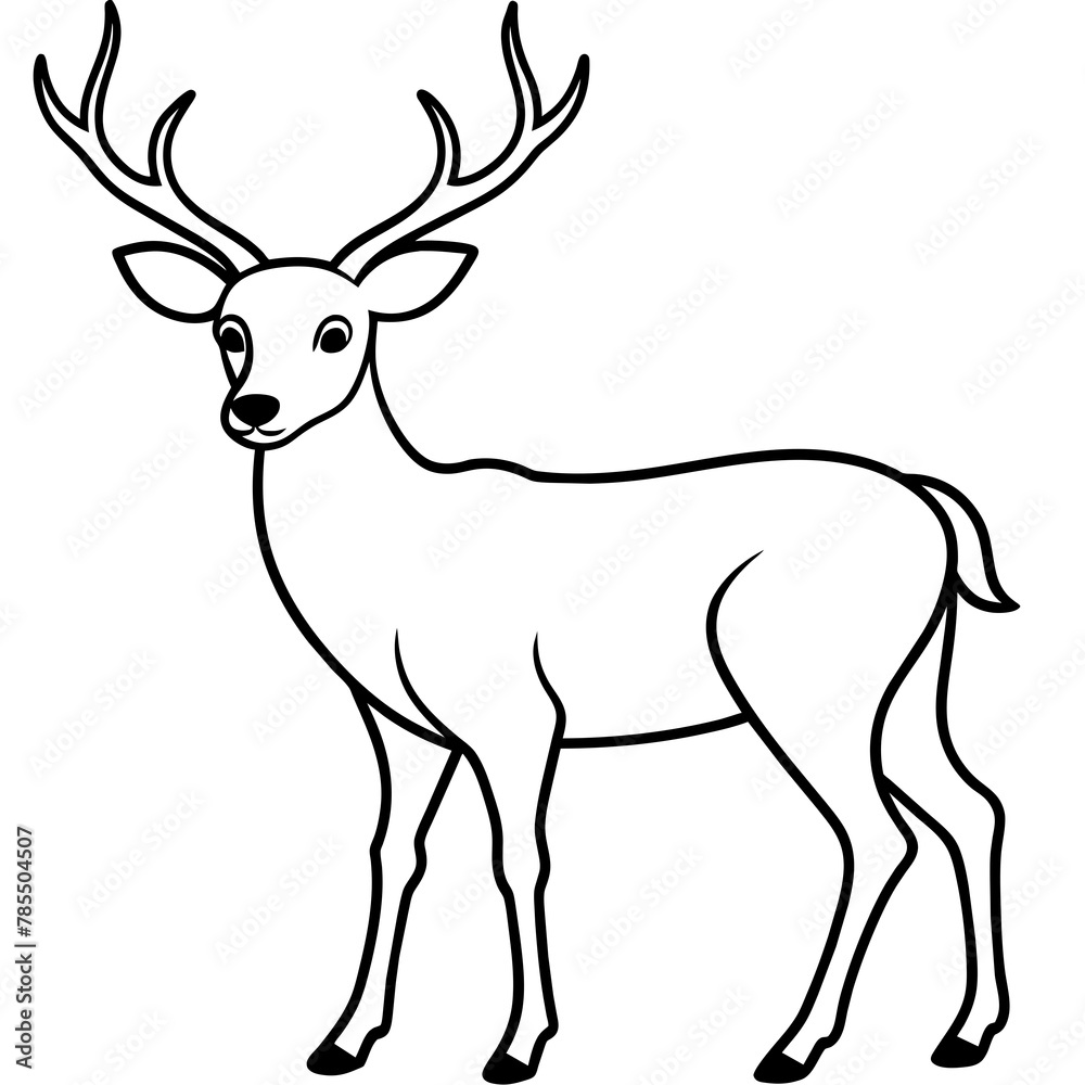 Obraz premium Deer vector illustration style. 