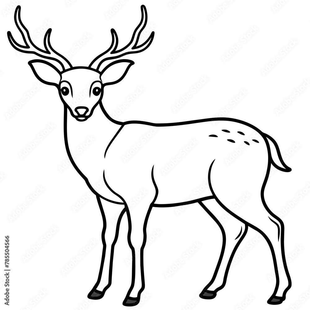 Obraz premium Deer vector illustration style. 