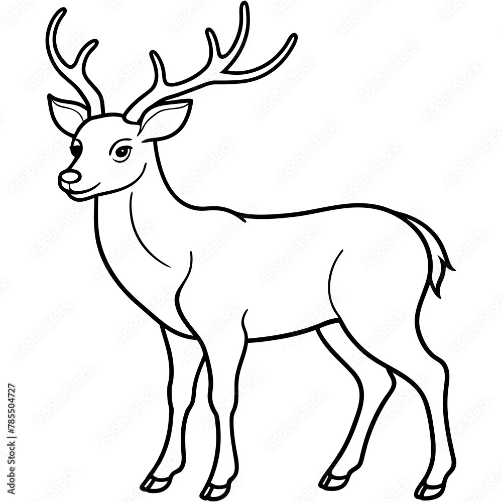 Fototapeta premium Deer vector illustration style. 