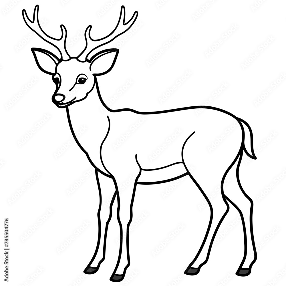Obraz premium Deer vector illustration style. 