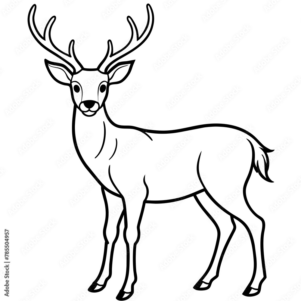 Obraz premium Deer vector illustration style. 