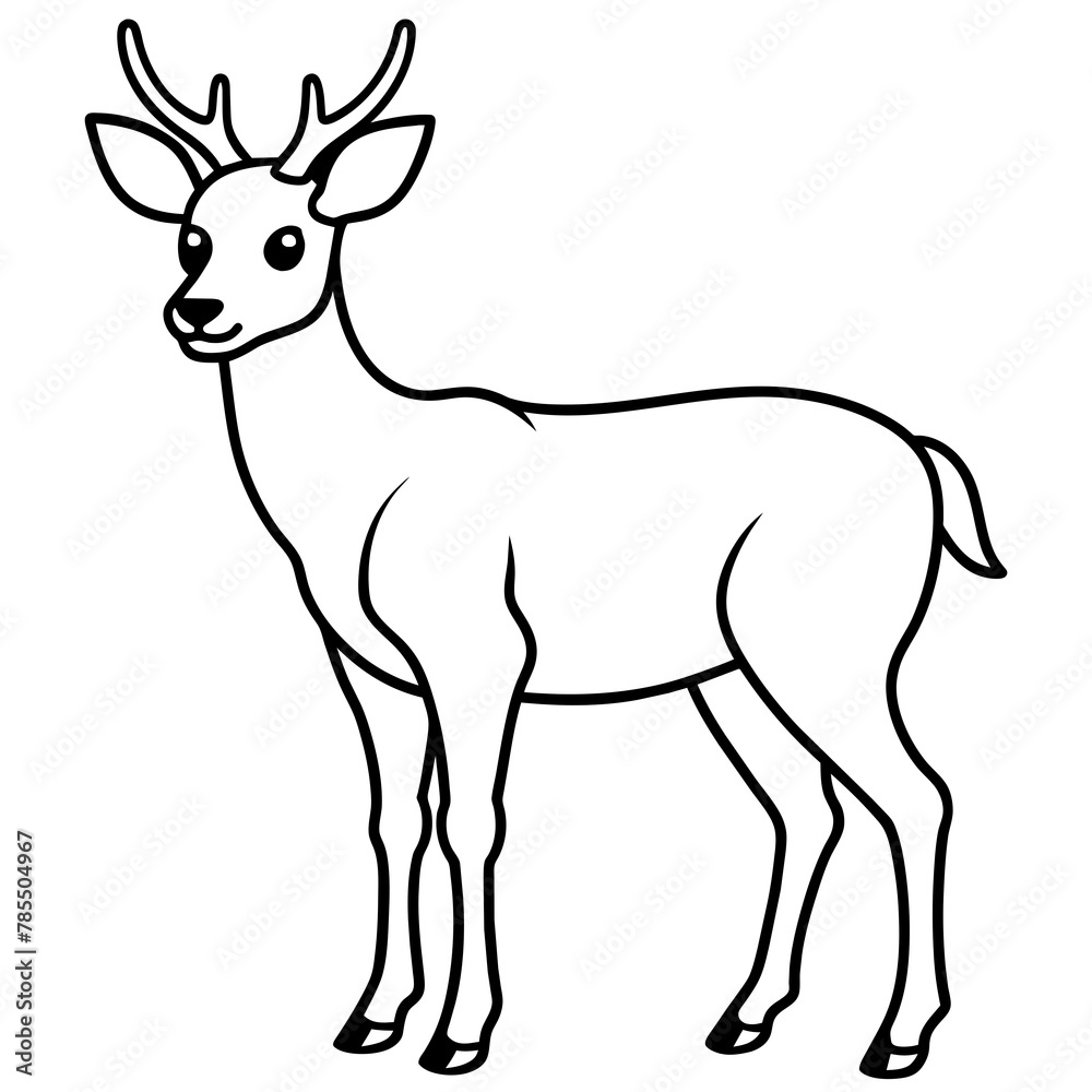 Fototapeta premium Deer vector illustration style. 