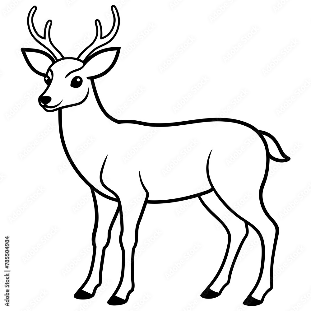 Obraz premium Deer vector illustration style. 