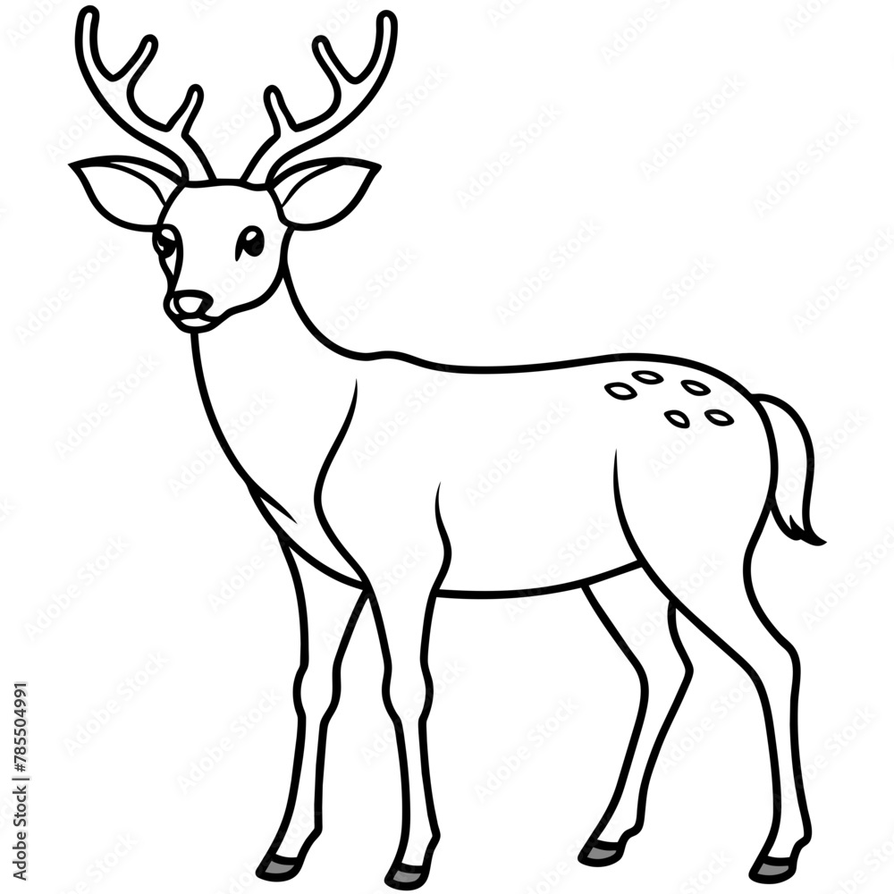 Obraz premium Deer vector illustration style. 