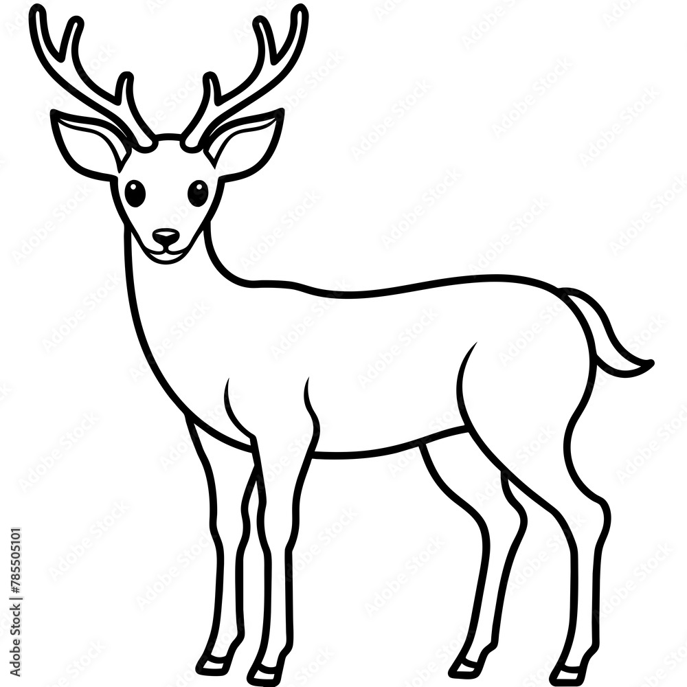 Obraz premium Deer vector illustration style. 