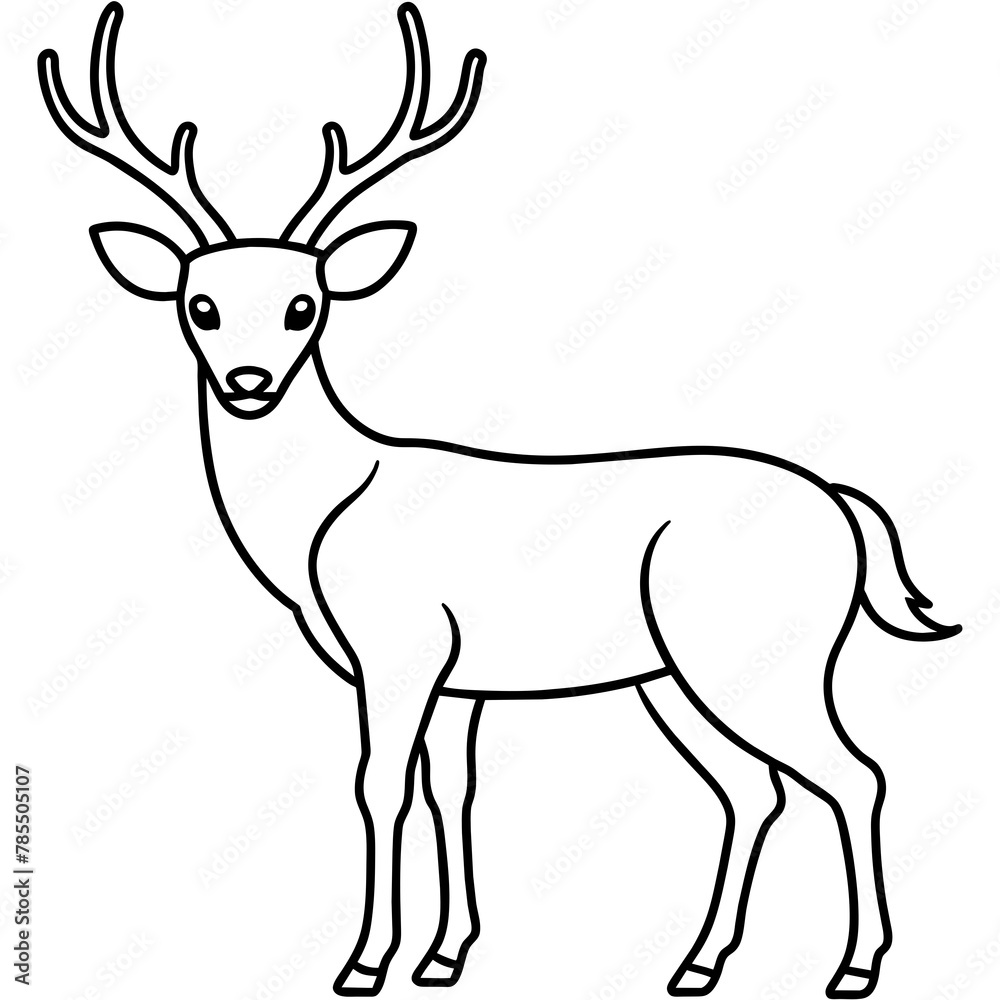 Obraz premium Deer vector illustration style. 