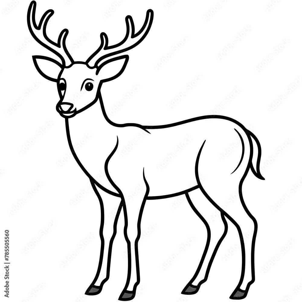 Fototapeta premium Deer vector illustration style. 