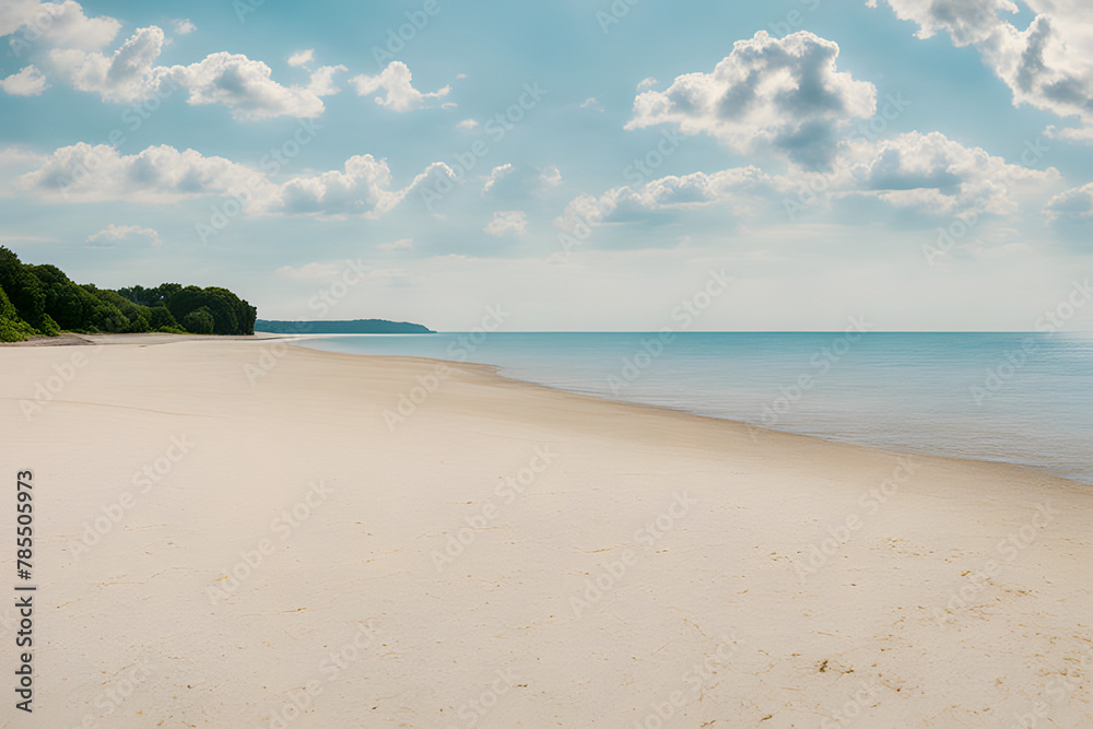 Obraz premium a beach on a summer day generative ai