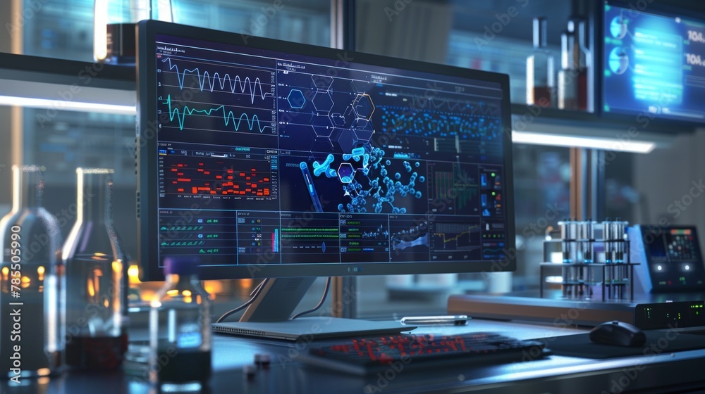 Sophisticated Pharmaceutical Innovation: AI Interface in Lab Setting Sophisticated Pharmaceutical Innovation: AI Interface in Lab Setting