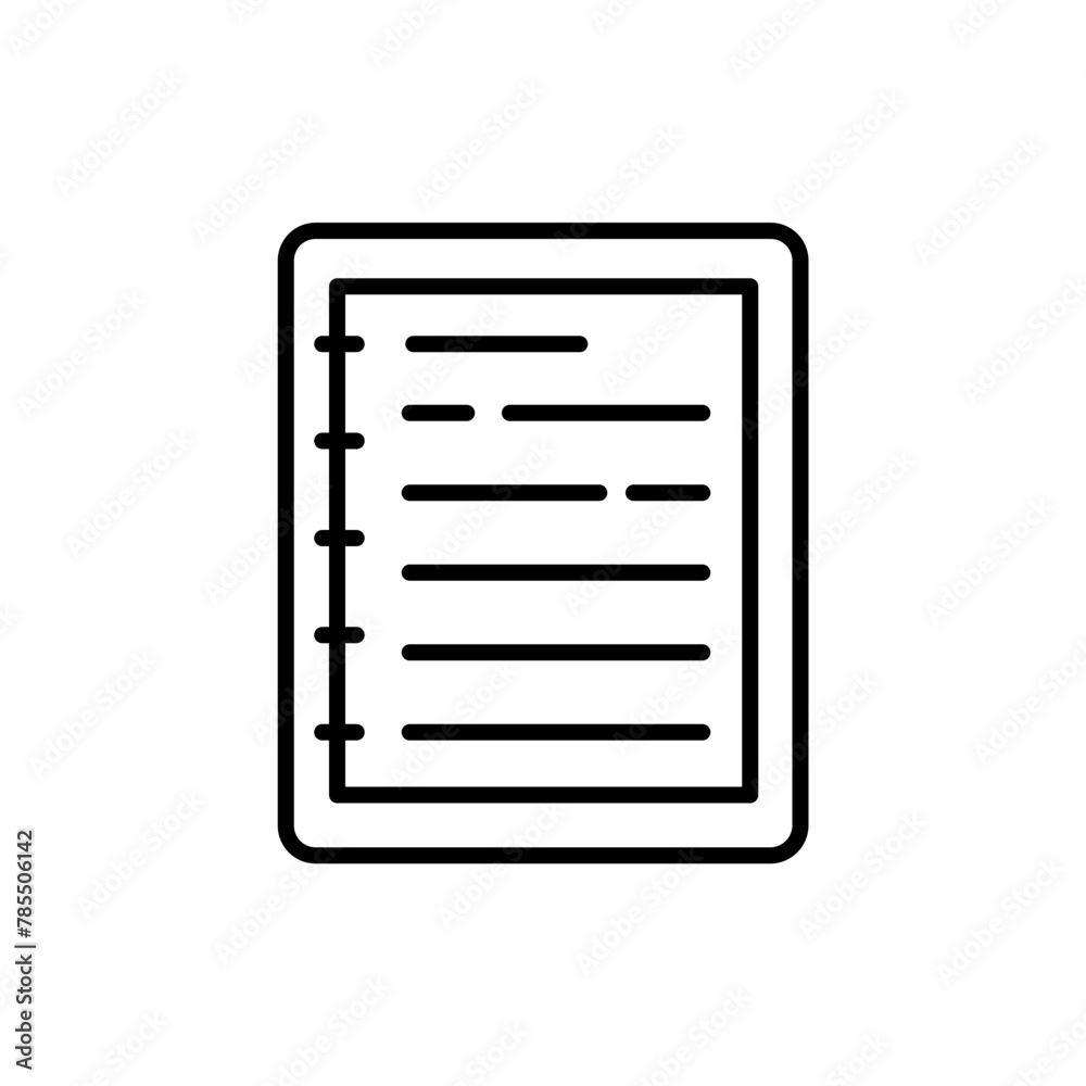 Notebook outline icons, minimalist vector illustration ,simple transparent graphic element .Isolated on white background Notebook outline icons, minimalist vector illustration ,simple transparent graphic element .Isolated on white background